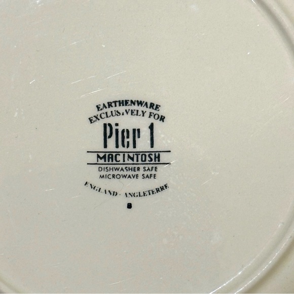 Set of 4 Pier 1 Macintosh Earthenware Salad/Dessert Plates Angleterre England 8" - Picture 11 of 11